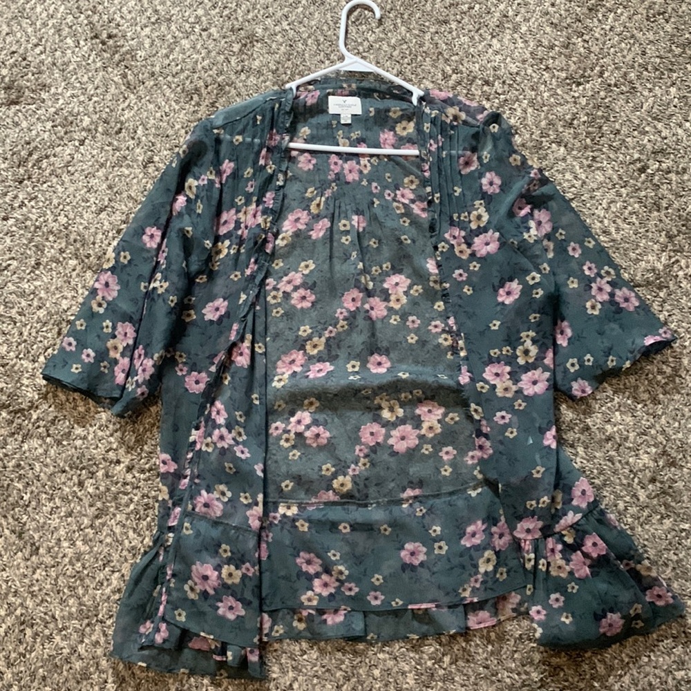 American Eagle Floral Sheer Beach Cover Up